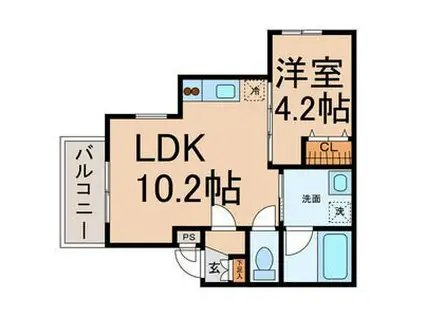 ALBIREO(1LDK/2階)の間取り写真