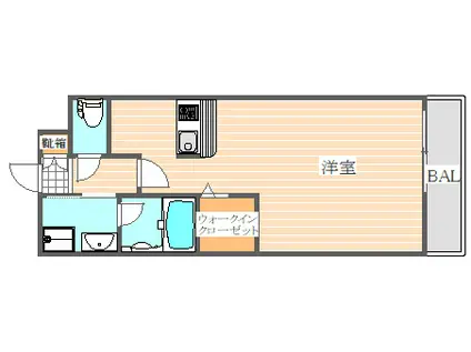 エンクレストベイ天神東Ⅱ(1K/6階)の間取り写真