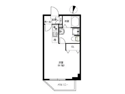 N CREALPREMIER目黒(ワンルーム/2階)の間取り写真
