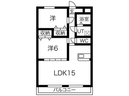 ロイヤル・ふじ(2LDK/2階)の間取り写真