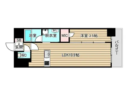 グランデファステート大阪福島(1LDK/3階)の間取り写真