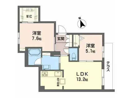 ラ メゾン 大門(2LDK/1階)の間取り写真