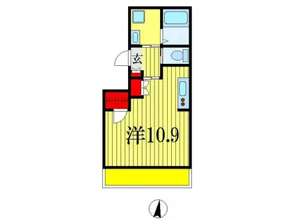 ディアエイト(ワンルーム/3階)の間取り写真