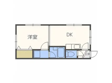 フェリックス新札幌(1DK/3階)の間取り写真