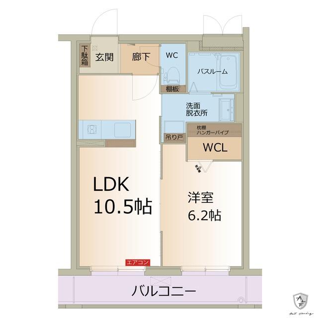 ジャスミン(1LDK/3階)の間取り写真