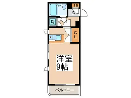 ローズガーデンA57番館(ワンルーム/3階)の間取り写真