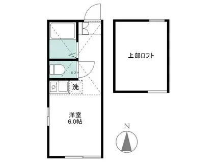 ユナイト上末吉トスカーナの杜(ワンルーム/2階)の間取り写真