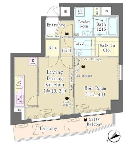 MAISON DE TAKAYA(1LDK/4階)の間取り写真