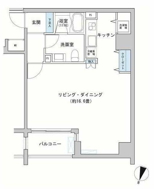 カッシア神田レジデンス(ワンルーム/10階)の間取り写真