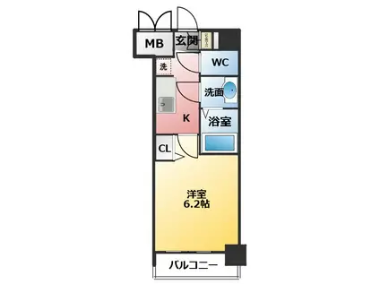 プレサンス鶴舞パーク&ステーション(1K/2階)の間取り写真