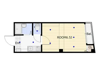 ル・パラ九条(1K/2階)の間取り写真