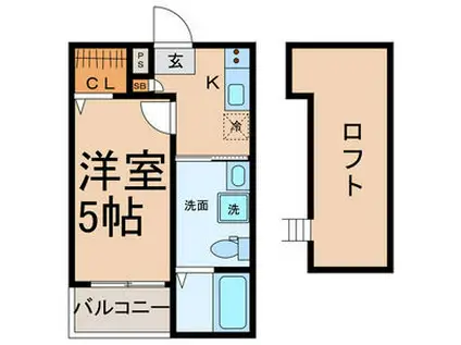 クレア露橋(1K/1階)の間取り写真