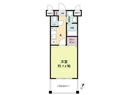 レジディア博多II(1K/5階)の間取り写真