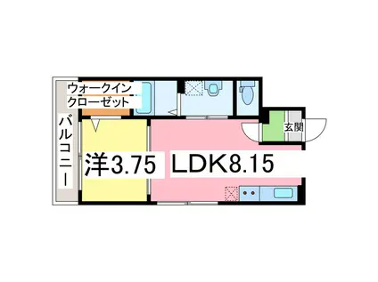フェリーチェVI(1LDK/3階)の間取り写真