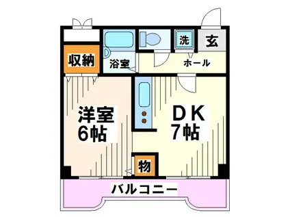 タウンコート本宿 当社管理物件(1DK/3階)の間取り写真