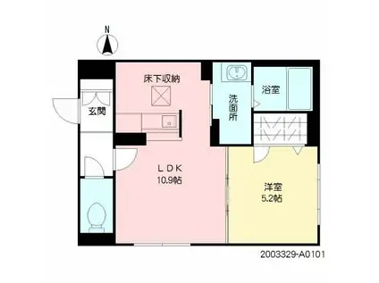 ザルツラーデン鳥飼(1LDK/1階)の間取り写真