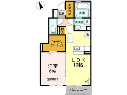 D-ROOM中山(1LDK/1階)の間取り写真