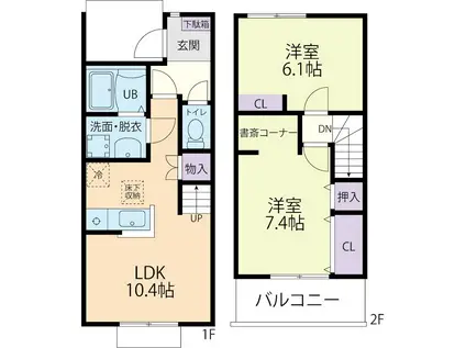 ALPHARD B(2LDK/1階)の間取り写真
