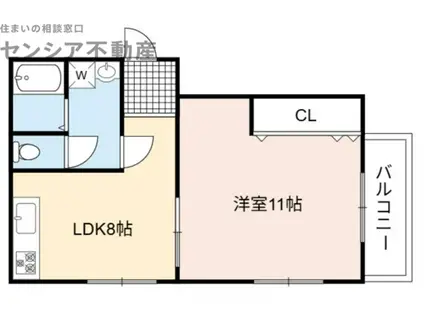 CORPO神路(1LDK/3階)の間取り写真