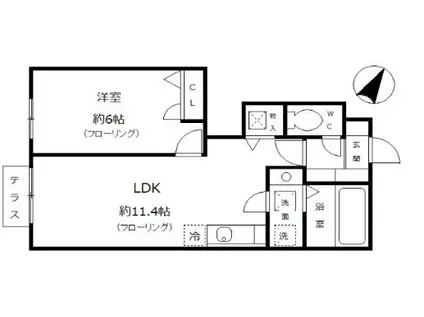 アリエント(1LDK/1階)の間取り写真