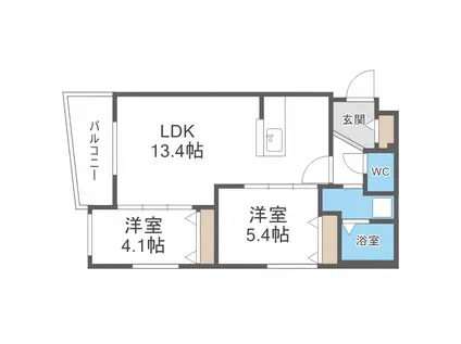 BLANC KOTONI(2LDK/2階)の間取り写真