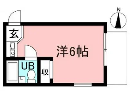 パール向ヶ丘(ワンルーム/1階)の間取り写真