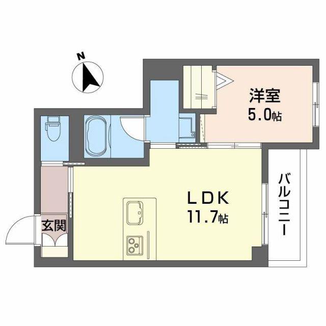 シャーメゾン コア八日町(1LDK/1階)の間取り写真