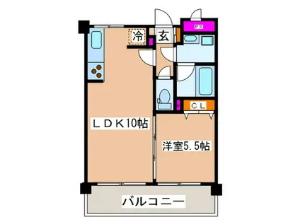 ブランネージュ多摩川(1LDK/7階)の間取り写真