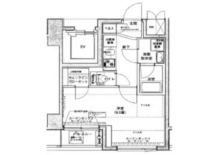 アイル日暮里(1K/5階)の間取り写真