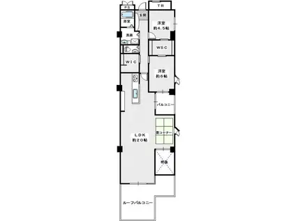 サンロード汐ノ宮(2LDK/4階)の間取り写真