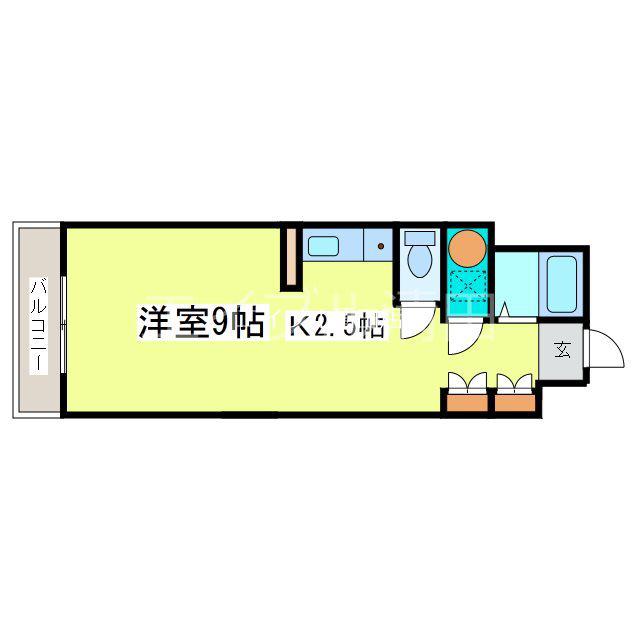 プリムラKⅡ(1K/4階)の間取り写真