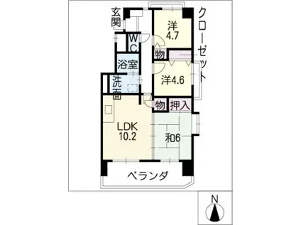 キャッスルノーヴァ名城(3LDK/6階)の間取り写真