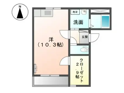 JR東海道本線 岐阜駅 バス乗車時間:40分 最寄りバス停で下車 徒歩10分 2階建 築20年(ワンルーム/1階)の間取り写真