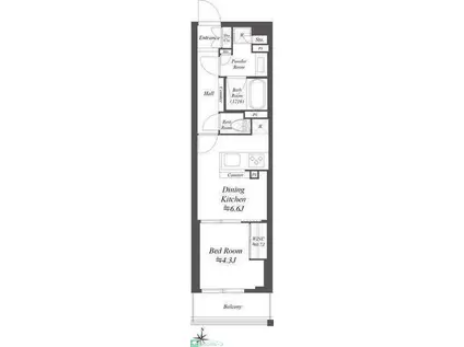 WORVE東京木場(1DK/10階)の間取り写真