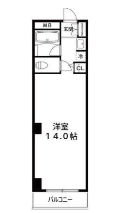 麻布台ロイヤルプラザ(ワンルーム/1階)の間取り写真