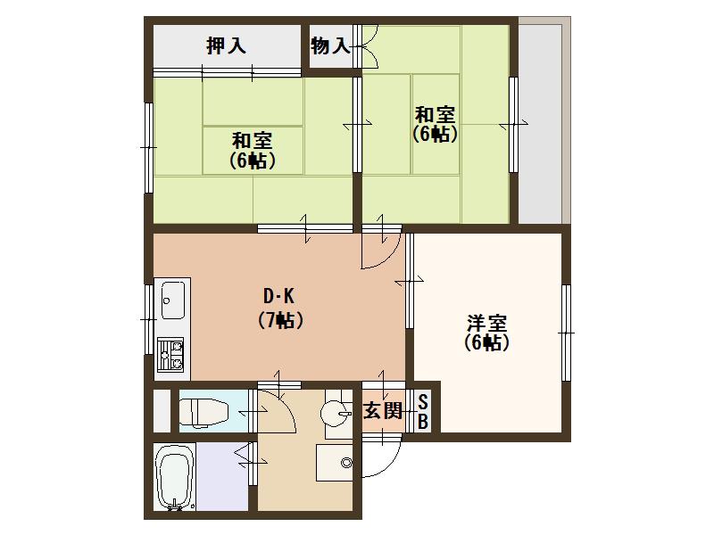 マンション波寄(3DK/3階)の間取り写真