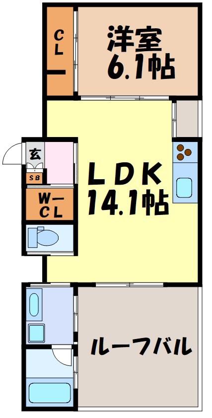 SUNNY・SIDE VI(1LDK/2階)の間取り写真