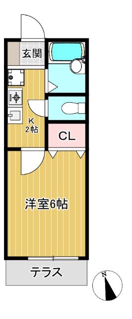 グリーンタウン5(1K/1階)の間取り写真