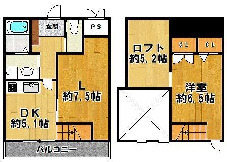アメニティI(1SLDK/2階)の間取り写真