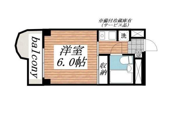 ベルシェ船橋ラマージュ(1K/3階)の間取り写真