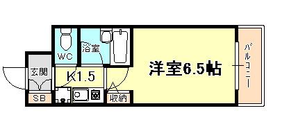 エスリード三宮第3(1K/7階)の間取り写真
