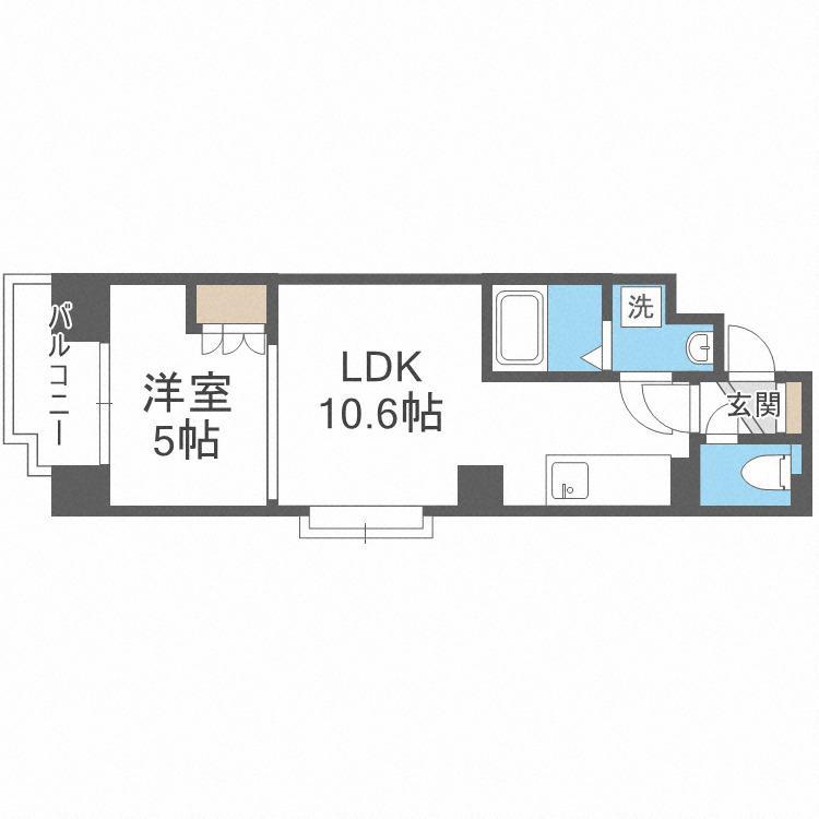 ヴィターレ(1LDK/5階)の間取り写真