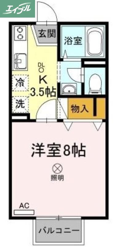 メゾンたちばなC棟(1K/2階)の間取り写真