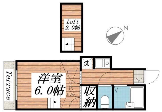 桐生第6レジデンス(1K/1階)の間取り写真