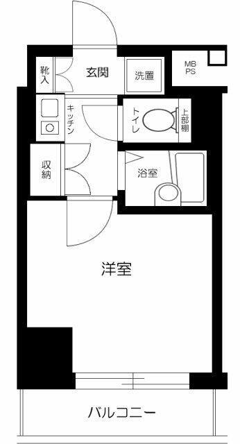 ヴェルステージ戸越(1K/8階)の間取り写真