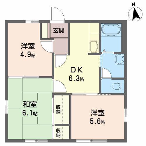 イグニシオン35(3DK/1階)の間取り写真