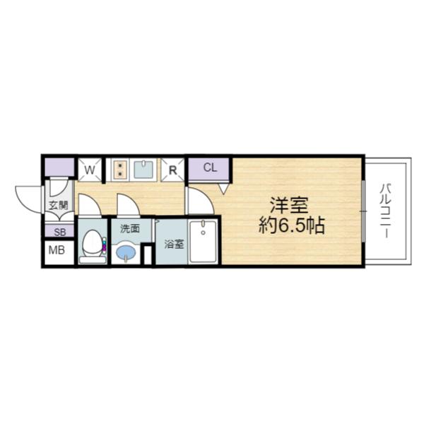 プレサンスOSAKA DOMECITYスクエア(1K/9階)の間取り写真