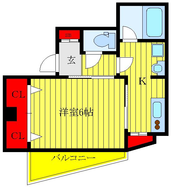三和駒込(1K/8階)の間取り写真
