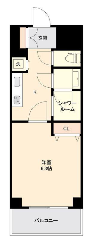 CITY SPIRE森下 (1K/4階)の間取り写真