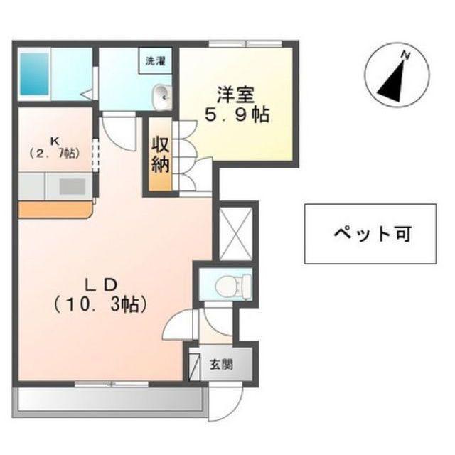 PARK DAZUR(1LDK/1階)の間取り写真